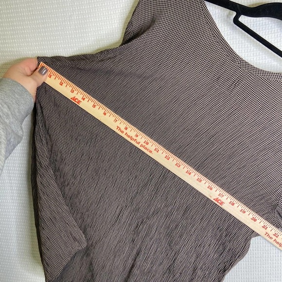 Flax | Brown Plaid Long Sleeve Top Small - Picture 7 of 8